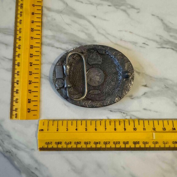 vintage 1988 Siskiyou Buckle Co. Buffalo Nickel Belt Turquoise - Picture 3 of 11